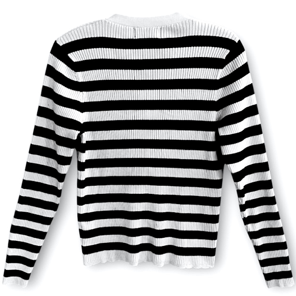 New Truth Striped Black and White Cardigan Sz.L - Picture 2 of 8